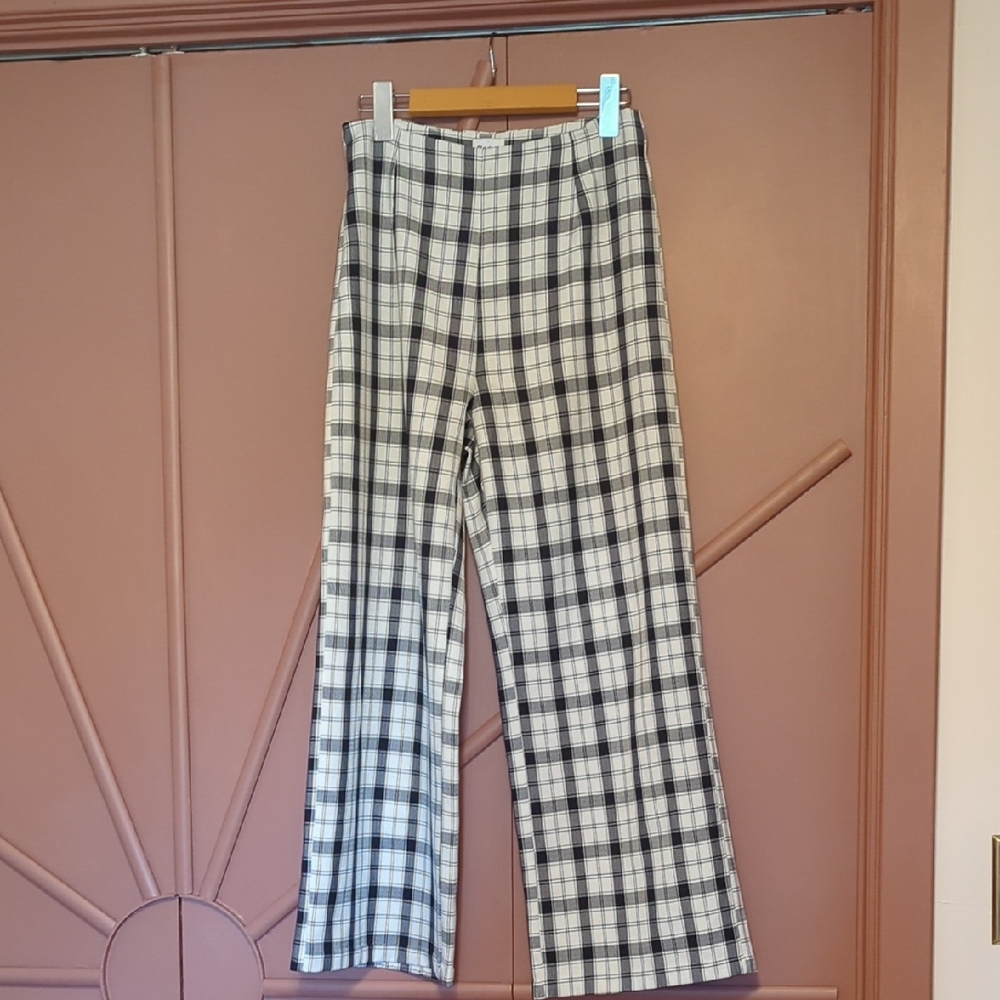 Princess Polly - Black and White Plaid Pants - US 6